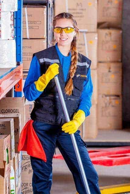 warehouse cleaning staff