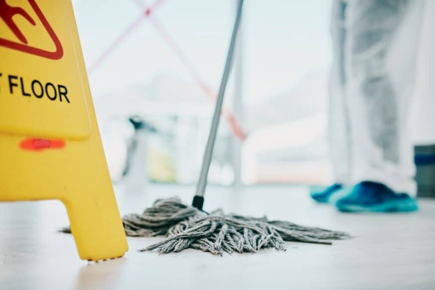 mopping floor