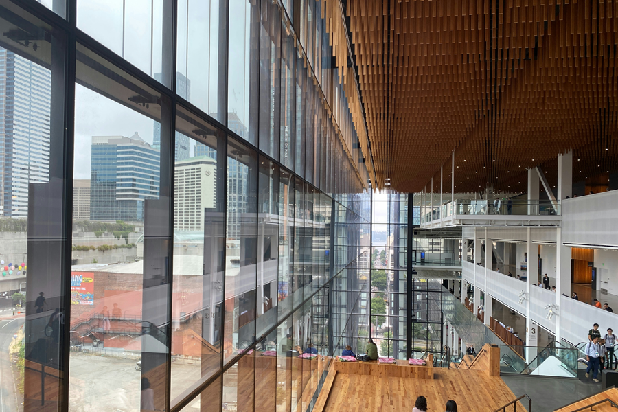 Inside view of a large convention center