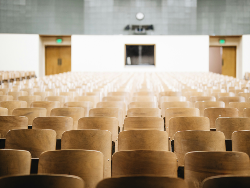 An example educational auditorium that benefits from professional janitorial services.